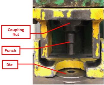 Ironworker Punch Closeup